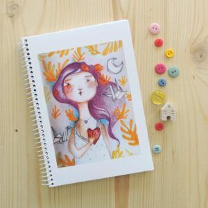 Libreta ilustrada corazón de papel